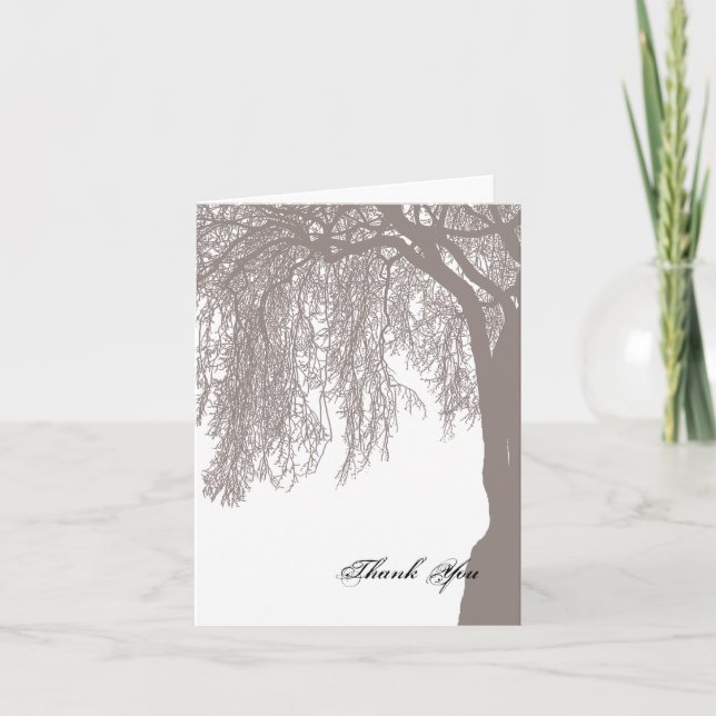 Carte De Remerciements Mariage de l'arbre saule pleureur (Devant)