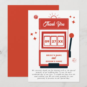 Carte De Remerciements Mariage de machine à sous Las Vegas Destination Ca