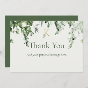 Carte De Remerciements Mariage de monogramme Ivy & Sage