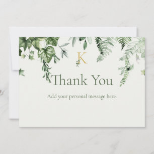 Carte De Remerciements Mariage de monogramme Ivy & Sage