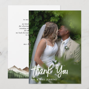 Carte De Remerciements Mariage de montagne minimal