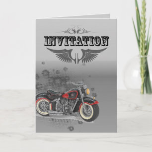 Carte De Remerciements Mariage de motard grunge rustique