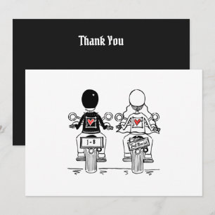 Carte De Remerciements Mariage de moto 