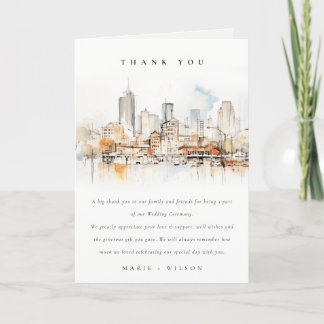 Carte De Remerciements Mariage de paysage de l'aquarelle Atlanta Georgia