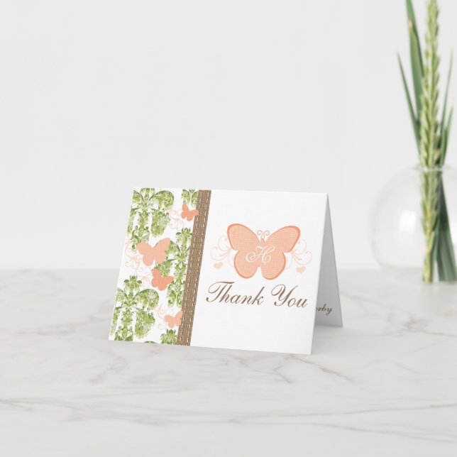 CARTE DE REMERCIEMENTS MARIAGE DE PÊCHE MONOGRAMMÉ (Devant)
