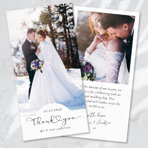 Carte De Remerciements Mariage de photo de script cardiaque