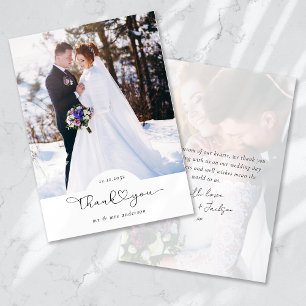 Carte De Remerciements Mariage de photo de script cardiaque