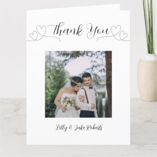 Carte De Remerciements Mariage de photos cardiaques modernes