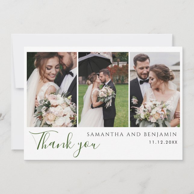 Carte de remerciements Mariage de photos personnal (Devant)