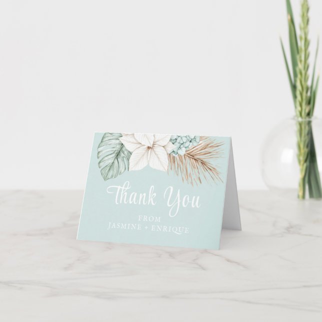 Carte De Remerciements Mariage de plage d'hiver (Devant)