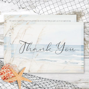 Carte De Remerciements Mariage de plage moderne en bord de mer