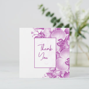 Carte De Remerciements Mariage de prune et d'orchidées blanches