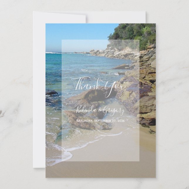 Carte De Remerciements Mariage de Rocky Beach (Dos)