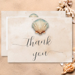 Carte De Remerciements Mariage de sable de coquillage moderne