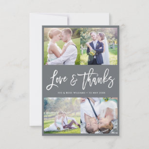 Carte De Remerciements mariage de script de brosse unique et élégant