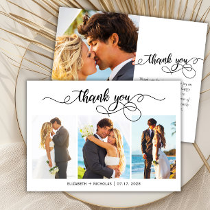 Carte de remerciements Mariage de script de Collag