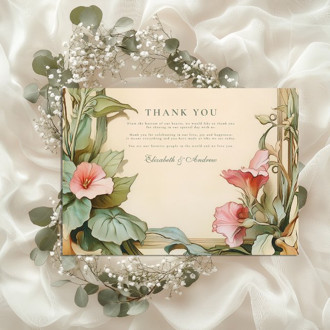 Carte De Remerciements Mariage de vigne vierge (Créateur téléchargé)