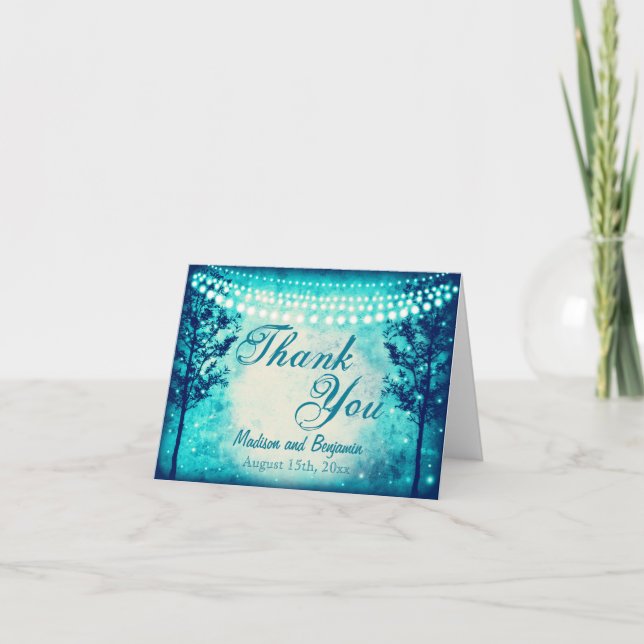 Carte de remerciements Mariage de voyants à chaîne (Devant)