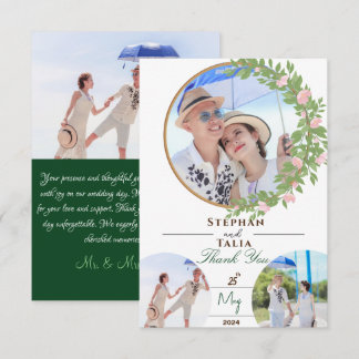 Carte De Remerciements Mariage d'élégance florale enchantée