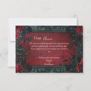 Carte De Remerciements Mariage d'élégance gothique victorienne