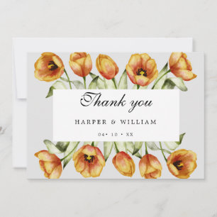 Carte De Remerciements Mariage des tulipes aquarelles