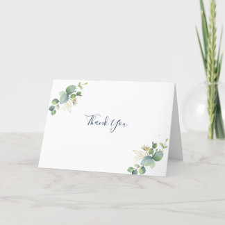 Carte De Remerciements Mariage d'été Eucalyptus de verdure rustique.