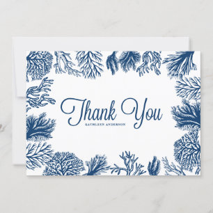 Carte De Remerciements Mariage d'été Marine Blue Coral Reefs