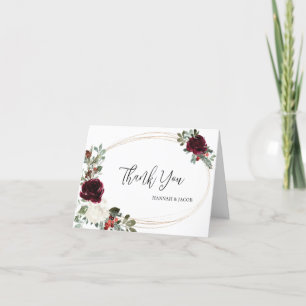 Carte De Remerciements Mariage d'hiver de Noël élégant