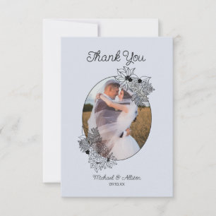 Carte De Remerciements Mariage d'hiver main tiré floral photo