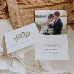 Carte De Remerciements Mariage d'huîtres côtières aquarelle