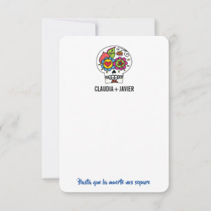 Carte de remerciements Mariage Dia De Los Muertos