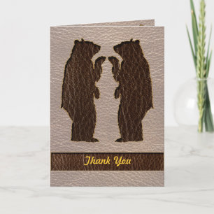 Carte De Remerciements Mariage Doux Cuir Aspect