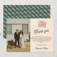 Carte de remerciements Mariage du désert du Saguar