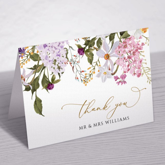 Carte de remerciements Mariage du Fleur sauvage de (Créateur téléchargé)