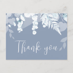 Carte de remerciements Mariage Dusty Blue Boho