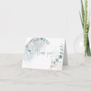 Carte De Remerciements Mariage   Dusty Blue Over the Moon in Love