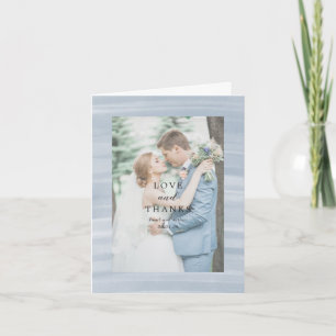 Carte De Remerciements Mariage Élégant Bleu Atténué Chic Côtiers