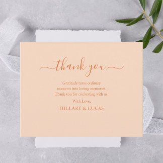 Carte De Remerciements Mariage Élégant Calligraphie Minimaliste Moderne