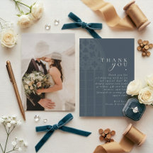 Mariage Élégant Classique Gothique Ardoise Bleu Ve