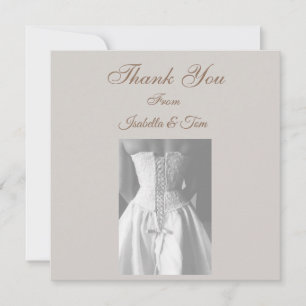 Carte De Remerciements Mariage Élégant Minimaliste Noir & Blanc Intempore