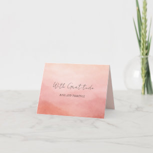 Carte De Remerciements Mariage Élégant Moderne de Style Côtier Corallien