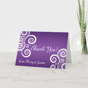 Carte De Remerciements Mariage Élégant Remerciements Blanc Tourbillons Vi