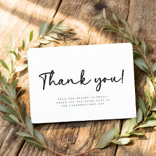 Carte De Remerciements Mariage Élégant Simple Minimaliste Moderne