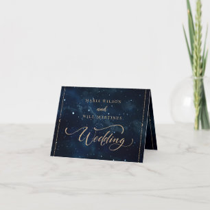 Carte De Remerciements Mariage élégant sous les étoiles Céleste