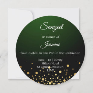 Carte De Remerciements Mariage Emerald Green Sangeet Card