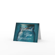 Mariage en verre bleu rustique Mason Jar