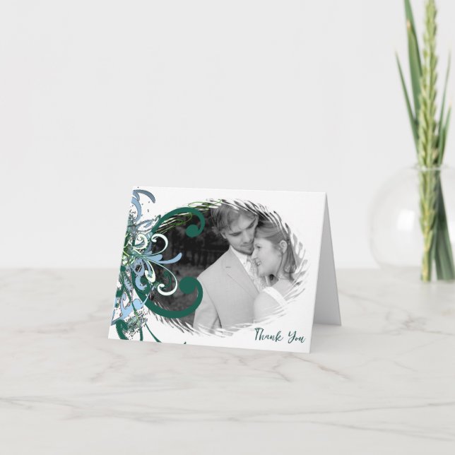 Carte De Remerciements Mariage Enregistrer votre date votre photo (Devant)