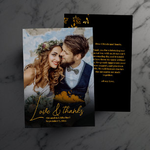Carte De Remerciements Mariage Étoiles Célestes Or Noir Mystique 