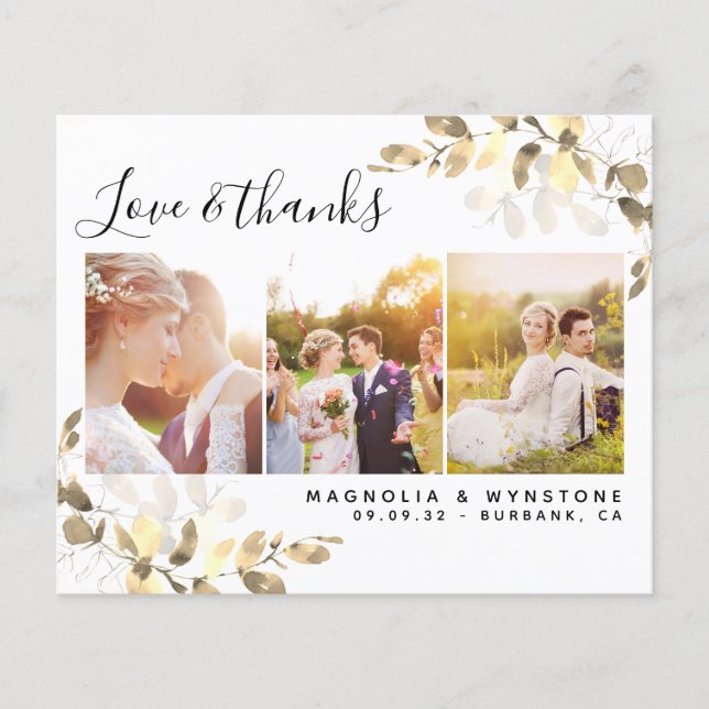 Carte de remerciements Mariage Eucalyptus (Devant)