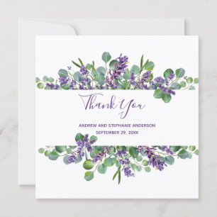 Carte de remerciements Mariage Eucalyptus Lavender